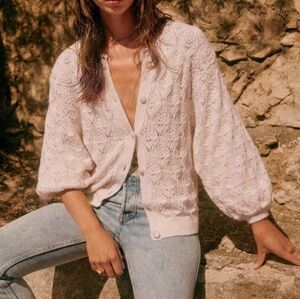NWT Sezane Anahi Cardigan in Ecru